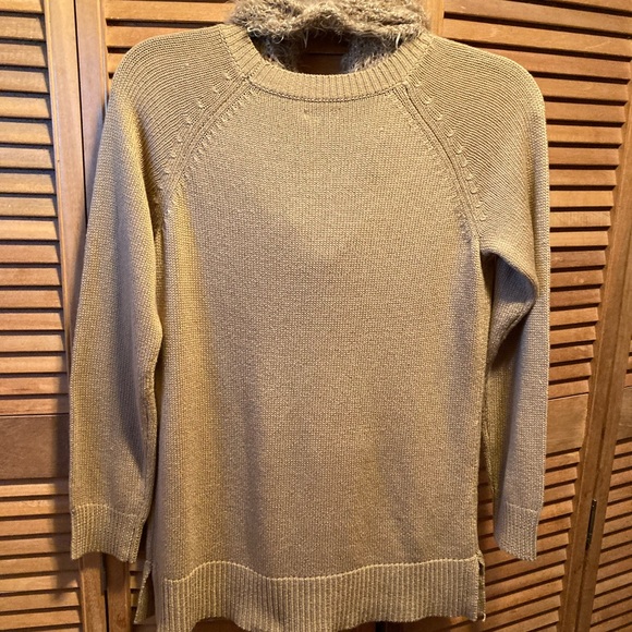 Apt. 9 Tan/Camel Crewneck Tunic Sweater with Detachable Infinity Scarf - Picture 8 of 13